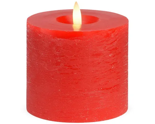 matches21 HOME & HOBBY LED-Kerze LED Stumpen-Kerzen 2er Set Echtwachs-Kerzen flackernd 10x9 cm rot (2-tlg), Mit beweglicher Flamme, Fernbedienung & Timer für Adventskranz