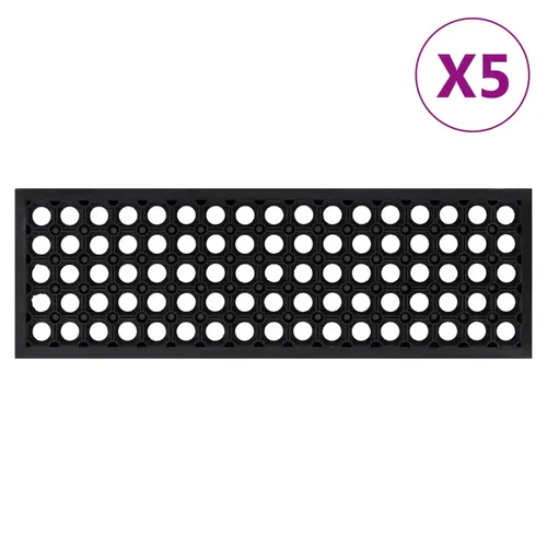 vidaXL Stufenmatten 5 STK. - Rutschfeste Treppenmatte aus Gummi - Stufenmatten aus langlebigem Gummi, ideal für Sicherheit auf Treppen. Rutschfeste Oberfläche und einfache Reinigung machen sie perfekt für Innen- und Außentreppen.