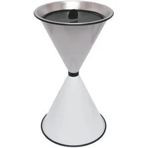 SZ-Metall Aschenbecher Diabola, Standascher aus Stahl, weiß in weiß von SZ-Metall