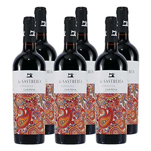 La Sastreria Tinto Spanischer Rotwein trocken (6 x 0,75L) - Rotwein aus Cariñena, Spanien, mit komplexem Aroma reifer Früchte und nachhaltigem Abgang. Ideal zu Braten und gehaltvollen Salaten. Genießen Sie die harmonische Balance der Garnacha.