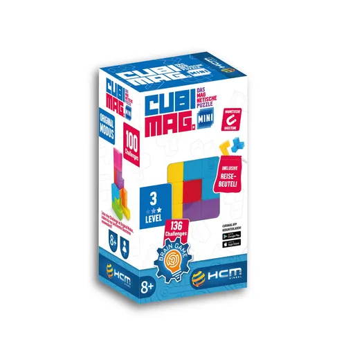 Cubimag Mini - Magnetisches Brainteaser Puzzle von HCM Kinzel - Entdecke das Cubimag Mini, das magnetische Knobelspiel mit über 136 Herausforderungen! Ideal für kreative Köpfe, fördert es Geduld und logisches Denken – perfekt für unterwegs.