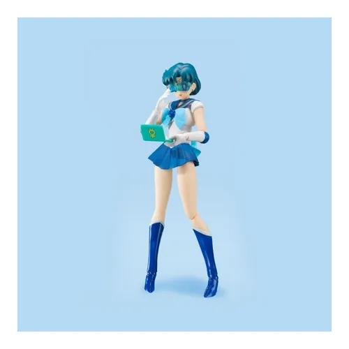Bandai Sailor Moon SH Figuarts - Sailor Mercury Anime Color Edition - Merkur - Action- & Spielfiguren, detailgetreue Nachbildung mit beweglichen Gelenken für kreative Spielmöglichkeiten und Sammler