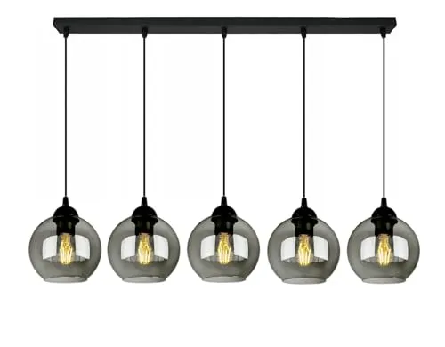 FKL DESIGN Home Deco Deckenlampe Pendellampe Hängelampe Wandlampe Tischlampe Leuchte Pendelleuchte Kugel Schwarz Grau Weiß Lampe aus Serie N100 verschiedene Varianten (BZ5)