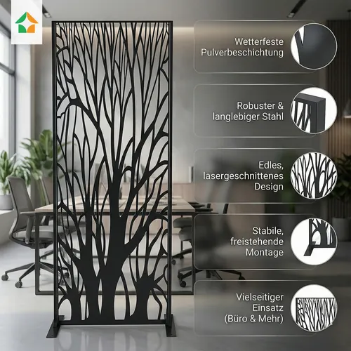 Dekorative Metallwand Metallsichtschutzwand - Auenland