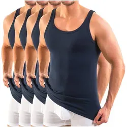 HERMKO Unterhemd 3000 Herren Tank Top 4er Pack in blau von HERMKO