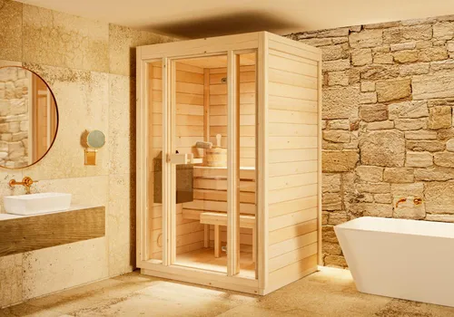 FinnTherm Innensauna Kuuma S – Kompakte Saunawelt für Zuhause