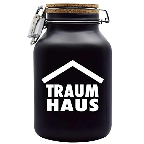 Spardose Traumhaus Geld Geschenk Idee Schwarz XXL