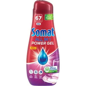 Somat Spülmaschinengel All in 1 Power Gel, kraftvolle Reinigung, XXL, bis zu 67 Spülgänge, 1072 ml