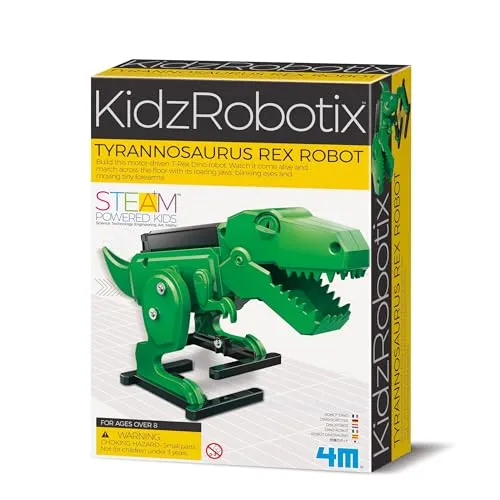 HCM Kinzel KidzRobotix Dino Roboter - Kreatives Spielzeug - Experimentierkasten für Kinder, fördert technisches Verständnis und Kreativität beim Bauen und Programmieren eines coolen Dinosaurier-Roboters.