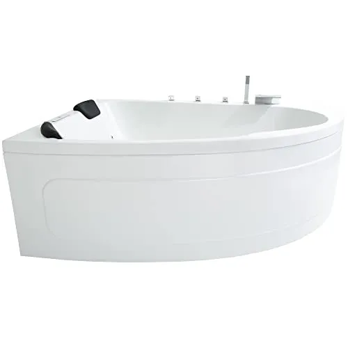 Basera® CLASSIC Indoor Eck-Whirlpool Badewanne Guam Links 180 x 130 cm - Indoor-Whirlpool für 2 Personen mit digitaler Steuerung, integrierten Massagedüsen und Bluetooth-Lautsprechern für ein entspannendes Badeerlebnis.