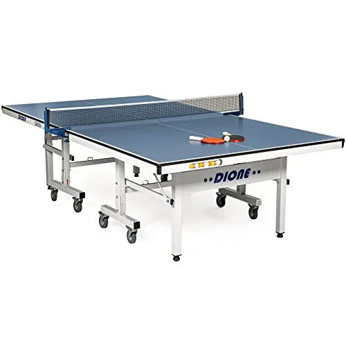 Dione Tischtennisplatte School Sport 600 - Kompakte Indoor TT-Platte - Tischtennisplatte für Indoor, klappbar und rollbar, ideal für Training und Freizeit. Schnelle Montage in nur 10 Minuten, mit stabiler MDF-Oberfläche und schwenkbaren Rädern.