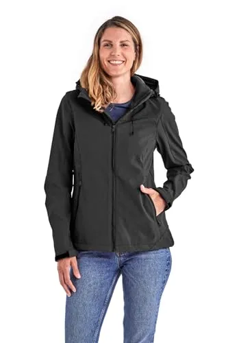 Killtec Damen Softshelljacke mit abzippbarer Kapuze - Funktionsjacke, wasserabweisend und winddicht, ideal für aktive Freizeit mit warmem Innenfleece und verstellbaren Ärmelbündchen.