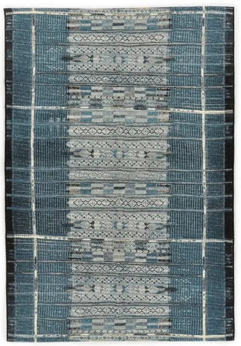 Gino Falcone Teppich Outdoor-Africa 38, rechteckig, blau - Teppich für In- und Outdoor, robust und schmutzabweisend, ideal für Eingangsbereiche und geschützte Außenbereiche. Maße: 120 x 180 cm, Höhe: 5 mm.