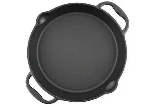 BBQ-Toro Gusseisen Grillpfanne Ø 25 cm - Pfanne | Vielseitige Servierpfanne für Gasgrill, Elektro-Herd und offenes Feuer, bereits eingebrannt für sofortigen Einsatz.