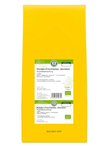 LEBENSBAUM Bio Kinder Früchtetee, Früchteteemischung lose, rosaroter Bio Tee, herrlich fruchtig, 1 kg