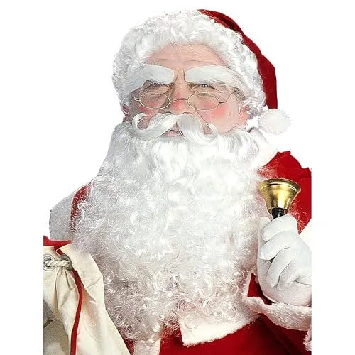 W WIDMANN MILANO Party Fashion E1534 - Perücke Luxus Weihnachtsmann, grau, Bart mit Schnurrbart, Augenbrauen, Nikolaus, Weihnachten, Karneval, Mottoparty