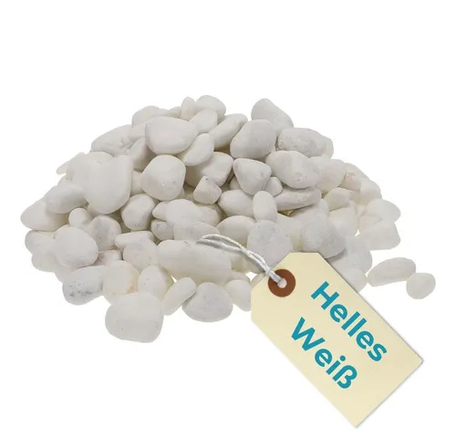 GarPet Zierkies Kieselsteine Garten Zierkies Weiß 25 kg Aquarium Kies Marmor Kies