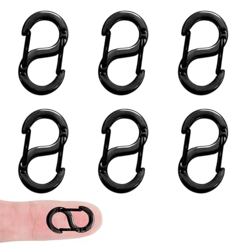 Stück Schmuckverschluss Mini Karabiner,Edelstahl Halsketten Verschlüsse,Armband Verschlüsse zum Klemmen,Verschluss für Armbänder & Halsketten,Kleine Karabiner für DIY Schmuck,Karabiner Mini(Schwarz) 6