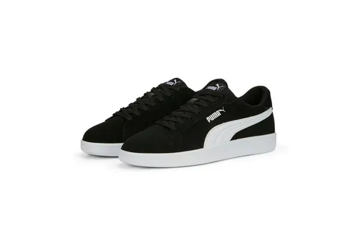 PUMA Unisex Smash 3.0 Sneaker - Black White, 47 EU - Herren-Sneaker aus hochwertigem Wildleder mit gepolstertem Kragen für maximalen Komfort und stylishem Design.
