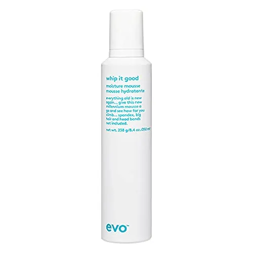 EVO Whip It Good Moisture Mousse 200ml - Leichter Schaumfestiger für alle Haartypen, speziell für trockenes und lockiges Haar. Verleiht Volumen und Definition mit flexiblem Halt – für glänzende Styles ohne Beschweren.
