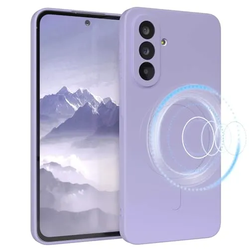 EAZY CASE - Silikonhülle magnetisch für Galaxy A56 Hülle Silikon Lila weich stoßfeste Magnet Handyhülle Schutzhülle mit Kameraschutz Dünn Schutz Cover TPU Bumper in Pastell Lavendel Blau