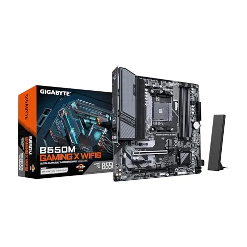 GIGABYTE B550M Gaming X WIFI6 Motherboard, unterstützt AMD AM4 Ryzen 5000 Prozessoren, Micro-ATX, DDR4, 2X M.2, PCIe 4.0, WIFI6, 1GbE LAN, EZ-Latch