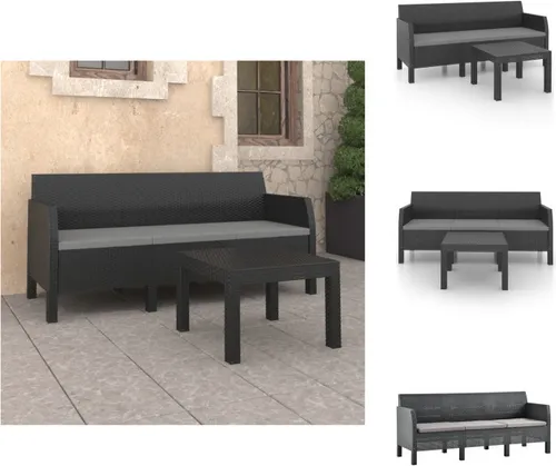 vidaXL 2-tlg. Garten-Lounge-Set mit Kissen