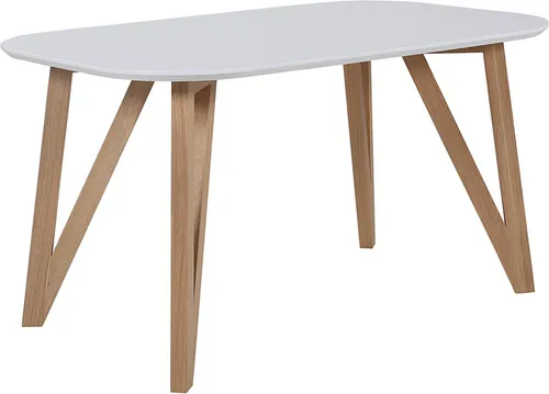 Esstisch SALESFEVER, weiß 180x90 cm - Skandinavischer Esstisch mit Haarnadelbeinen aus massiver Eiche, ideal für moderne Esszimmer. Maße: 180 cm x 90 cm, einfache Selbstmontage.