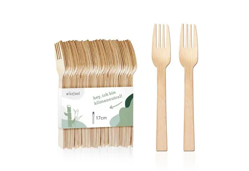 wisefood Bambus Einweg Gabel 500 Stück 17cm – Nachhaltiges Einwegbesteck - Entdecke die stilvolle und nachhaltige Alternative zu Plastikbesteck! Unsere Bambusgabeln sind ideal für jede Veranstaltung und bieten hohe Stabilität sowie eine ansprechende Holzoptik.