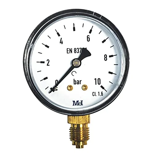 Manometer 0-10 Bar Durchmesser 50 Gew. 1 4'' Radial