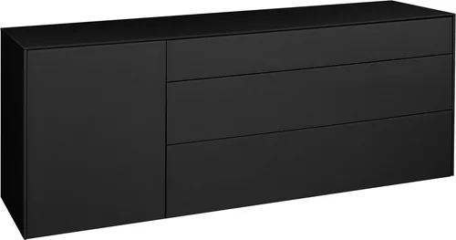 Mäusbacher Lowboard Imola - Elegantes Design mit Push-to-open-Funktion - TV-Halterung mit Glasfront und Oberplatte, 1 Schublade, anthrazit matt lackiert - ideal für modernes Wohnen und platzsparende Aufbewahrung.