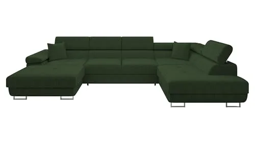 Mirjan24 Ecksofa Torezio Bis Cord mit Bettkasten - Elegantes Ecksofa mit Schlaffunktion und Bettkasten, ideal für Wohnzimmer. Mit einstellbaren Kopfstützen und freistehendem Design für flexible Raumgestaltung.