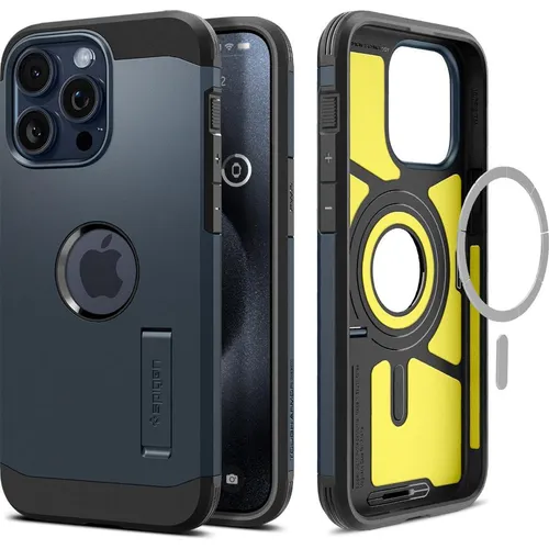 Spigen Hülle für iPhone 15 Pro Max Tough Armor MagFit in grau von Spigen