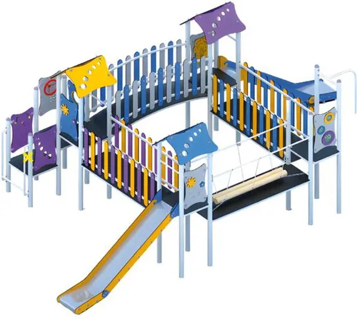 Spielplatz Klettergerüst mit Rutschbahn für Kinder - Kreatives Spielgerät für Kinder von 1-11 Jahren. Mit buntem Design und robustem Material fördert es die motorischen Fähigkeiten und sorgt für stundenlangen Spielspaß im Freien.