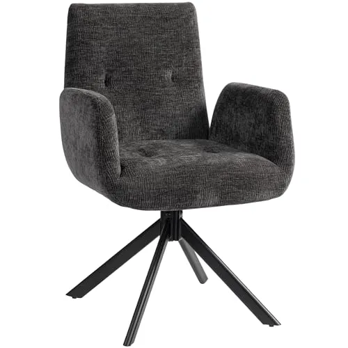 Homcom Sessel Schwarz – Eleganter 1-Sitzer mit Drehfunktion - Genießen Sie den stilvollen Homcom Sessel mit 360° Drehfunktion und hochwertigem Wolle-Leinen Bezug. Ideal für Esszimmer und moderne Wohnräume, bietet er Komfort und zeitgemäßes Design.