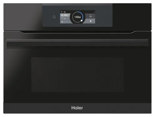 Haier HWO45NB6T0B2 Kompaktbackofen mit Mikrowelle Schwarz - Vielseitiger 2-in-1 Backofen mit 5 Backofen- und 3 Mikrowellenfunktionen, ideal für platzsparende Küchen.