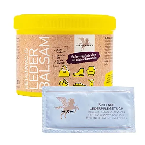 Bense & Eicke Bienenwachs-Lederpflege-Balsam 500 ml + Gratis Lederpflegetuch - Pflege von Glattleder aller Art