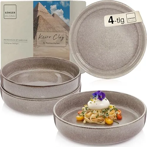 Sänger Kairo Clay Pastaschalen Set 4-teilig in grau von Sänger