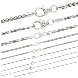 HOPLO Silberkette Silberkette Schlangenkette Länge 50cm - Breite 0,9mm - 925 Silber, Made in Germany silberfarben 50 cm Unisex