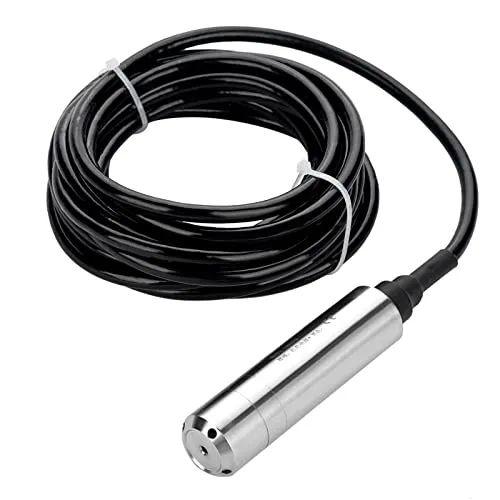 Füllstandssensor Niveausensor Wasserstandssensor DC 24V 4-20mA Edelstahl Flüssiger Wasserspiegel Sensor Liquid Level Sensor Level Transmitter mit Kabel, Reichweitentiefe 0-5m