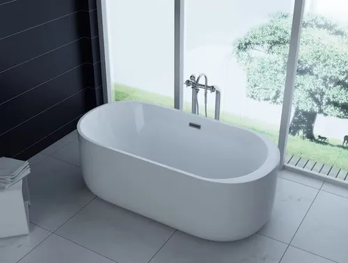 PureHaven Freistehende Luxus Acryl-Badewanne 170x80cm - Sanitäranlagen & Zubehör - Genießen Sie Entspannung pur mit der eleganten freistehenden Badewanne aus Acryl, inklusive Siphon und Überlaufschutz für maximale Sicherheit und Pflegeleichtigkeit.
