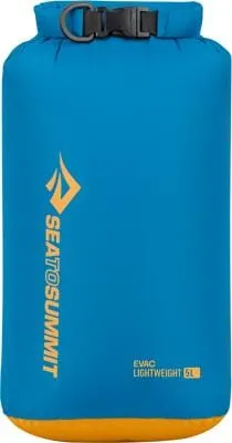 Sea to Summit Evac Dry Bag 5 l blau - Seesack, wasserdicht und leicht, ideal für Schwimmen und Trekking; beschichtetes Außenmaterial mit getapten Nähten für optimalen Schutz.
