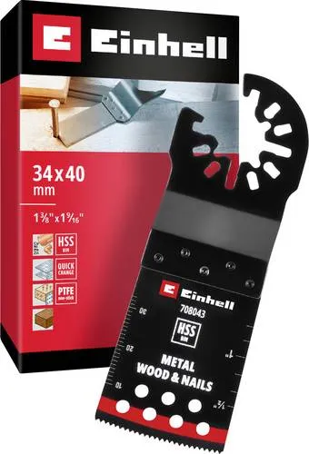 Einhell 708043 Tauchsägeblatt BIM Met, 34mm Bimetall Multifunktionswerkzeug-Zubehör-Set 34mm 1St.