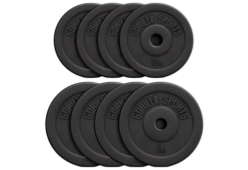 GORILLA SPORTS Hantelscheiben 1,25 in schwarz von Gorilla Sports