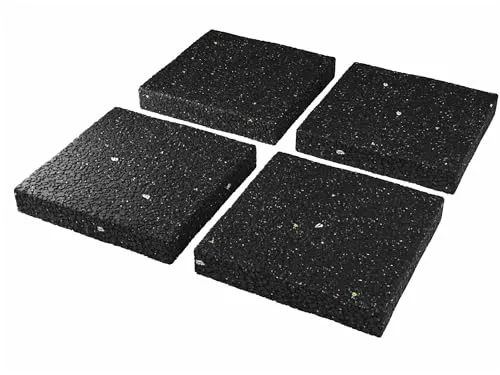Waschmaschinenunterlage Pads 4 STÜCK 9x9x1 cm - Gummipads Anti Vibrationsdämpfer für Trockner Möbel und Schränke - Lautsprecher Schallschutzmatte - PREMIUM Unterlegscheiben Matte - MADE IN GERMANY