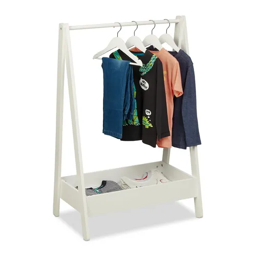Kleiderständer Kinder Kleidergarderobe für das Kinderzimmer in weiß von Relaxdays