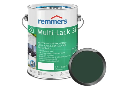 Remmers Wetterschutzfarbe Multi-Lack 3in1 anthrazitgrau 2,5L - Holzschutzfarbe für Innen und Außen, bietet hervorragenden Korrosionsschutz und ist wasserbasiert. Ideal für Fenster, Türen und Gartenhäuser mit sehr guter Wetterbeständigkeit.