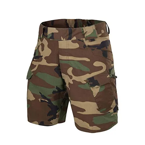 Helikon-Tex Urban Tactical Shorts - Kurze Taktische CARGOSHORTS 8,5 inch - Wanderhosen mit elastischem Bund und zusätzlichen Taschen für Taschenlampe oder Multitool, ideal für Outdoor-Aktivitäten.