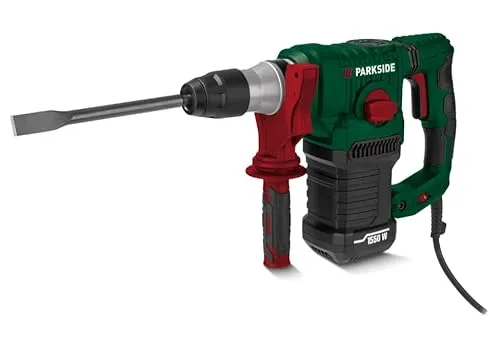 Parkside Bohrhammer PBH 1550 C1, 1550W - Leistungsstarker Meißelhammer in Grün - Bohrmaschinen - 1550W, SDS-Plus Aufnahme, 5 Joule Schlagenergie, ideal für Beton, Holz und Stahl. Inklusive umfangreichem Zubehör für vielseitige Anwendungen.