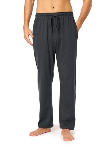 Timone Herren Schlafanzugshose Lang Pyjamahose aus Baumwolle Freizeithose Schlafhose Loungewearhose mit Taschen Nachtwäsche Hose für Herren Sleepwear TPP-001 (Anthrazit (070749), 4XL)
